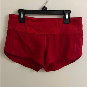 Women's Red Lululemon Soeed Up Shorts